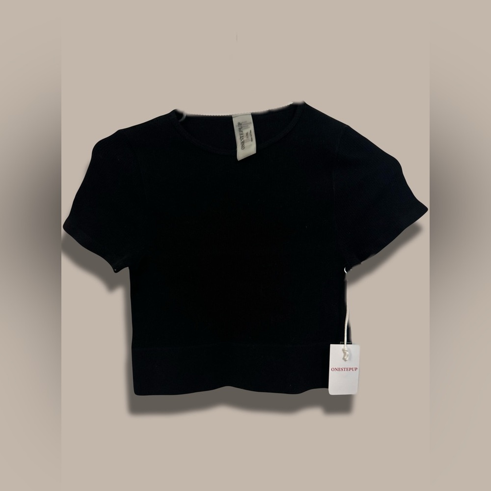 One Step Ahead Black Crop Top